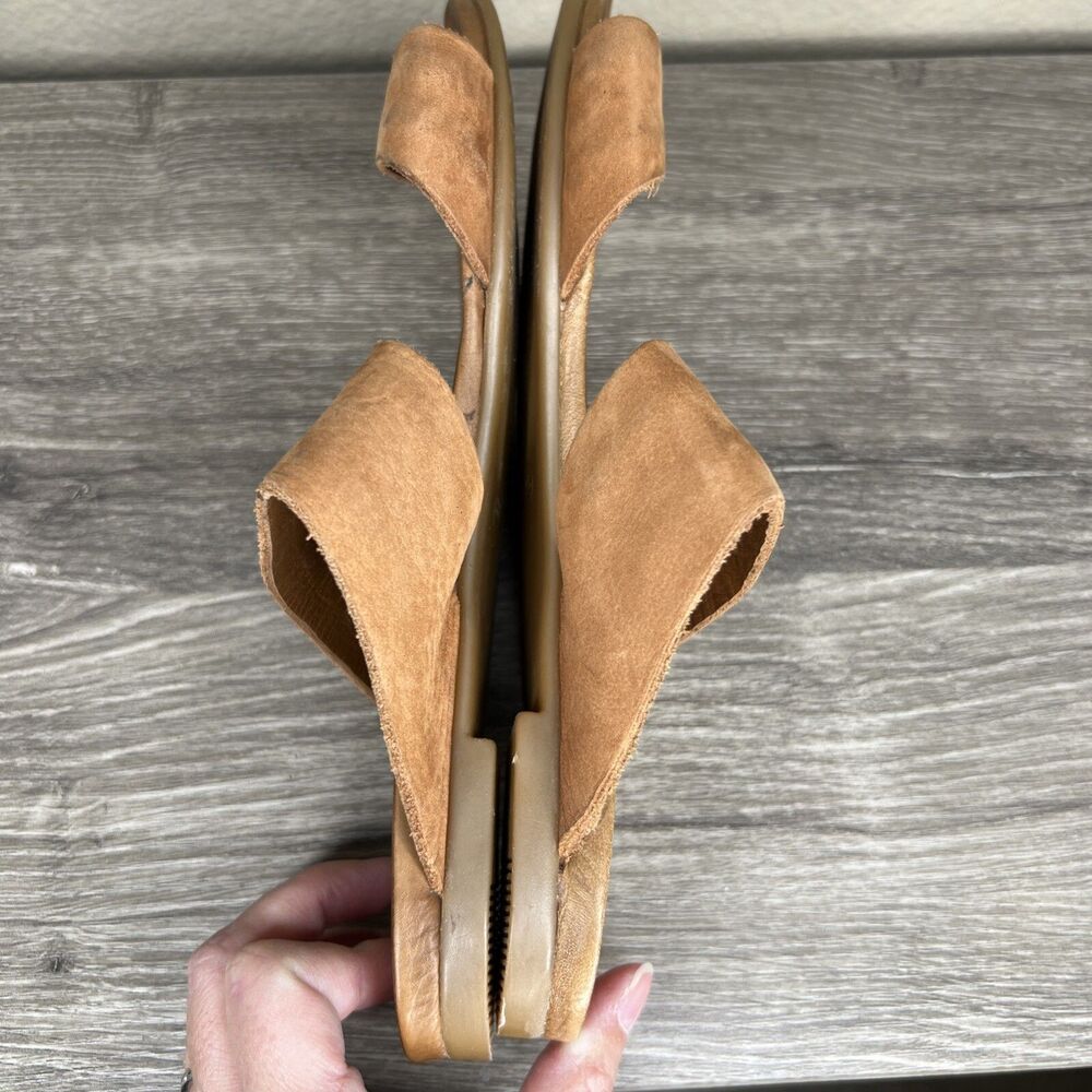 Miz Mooz Leather Slide Sandals Flats Tan EU 36 (US 5-6) Strap Toe Loop High Arch - Picture 7 of 9